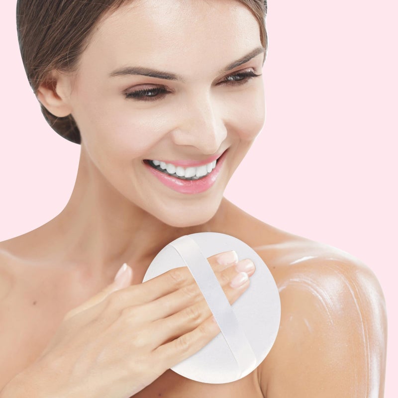 Waybas 5 عبوات من بودرة الجسم الكبيرة جداً وعلبة، كرات قطنية ناعمة بقطر 4.13 بوصة مع علبة دائرية قابلة للغسل للنساء والأطفال للوجه وبودرة الجسم السائبة - Image 5